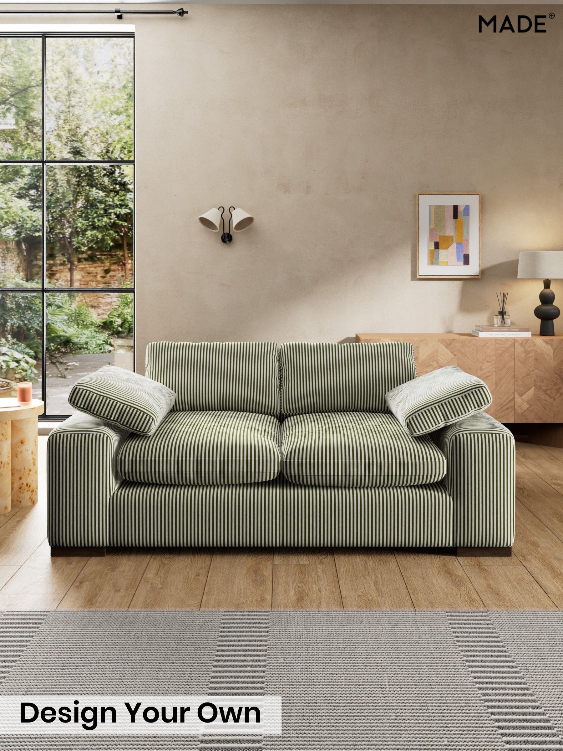 Velvet Stripe/Olive Green - Melbourne By Made