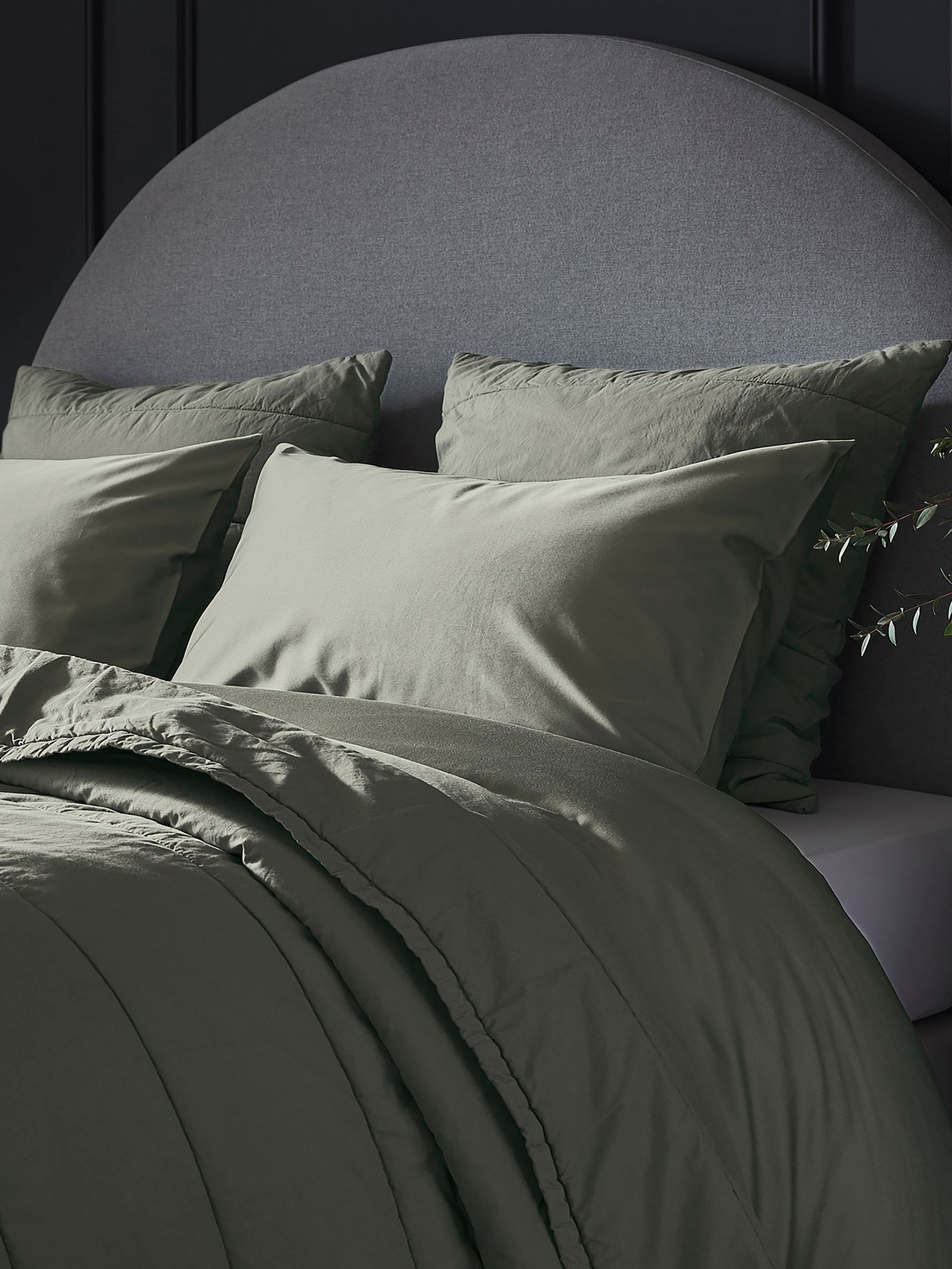 Bedfolk Green Luxe Cotton Duvet Cover (Q91265) | £99 - £139