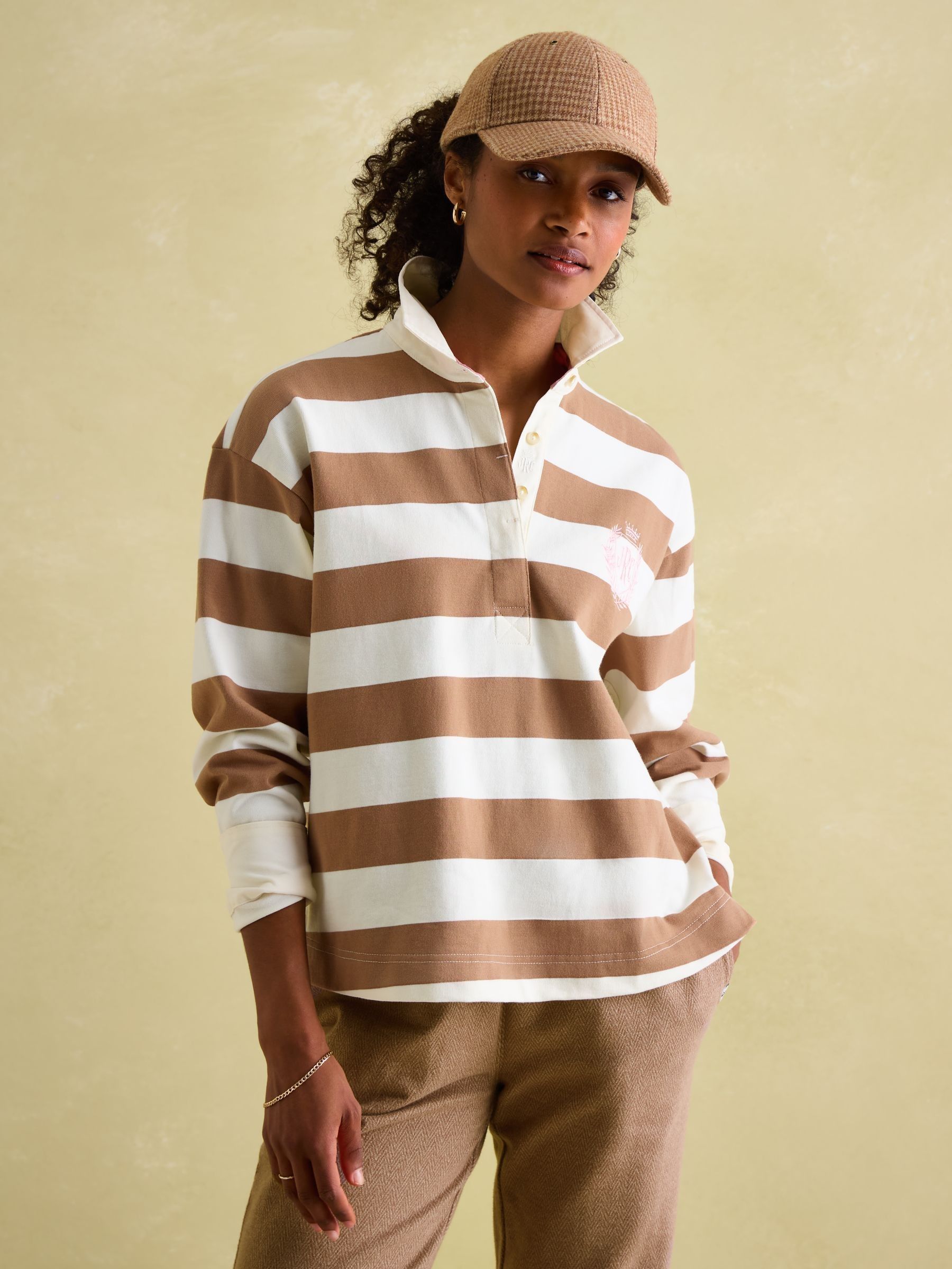 Lara Tan Brown Boxy Fit Rugby Shirt (Q94508) | £41