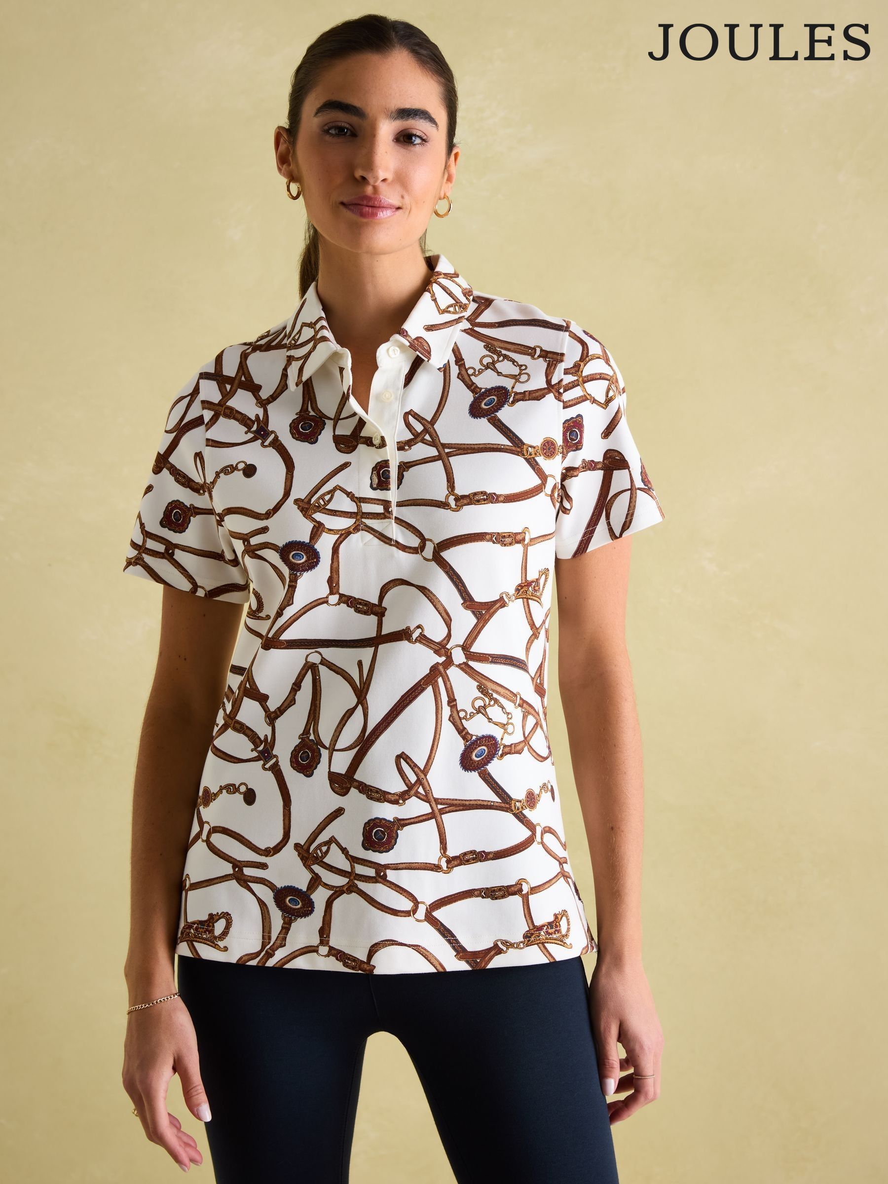 Barbury Cream Bridle Print Polo Shirt (Q94512) | £29