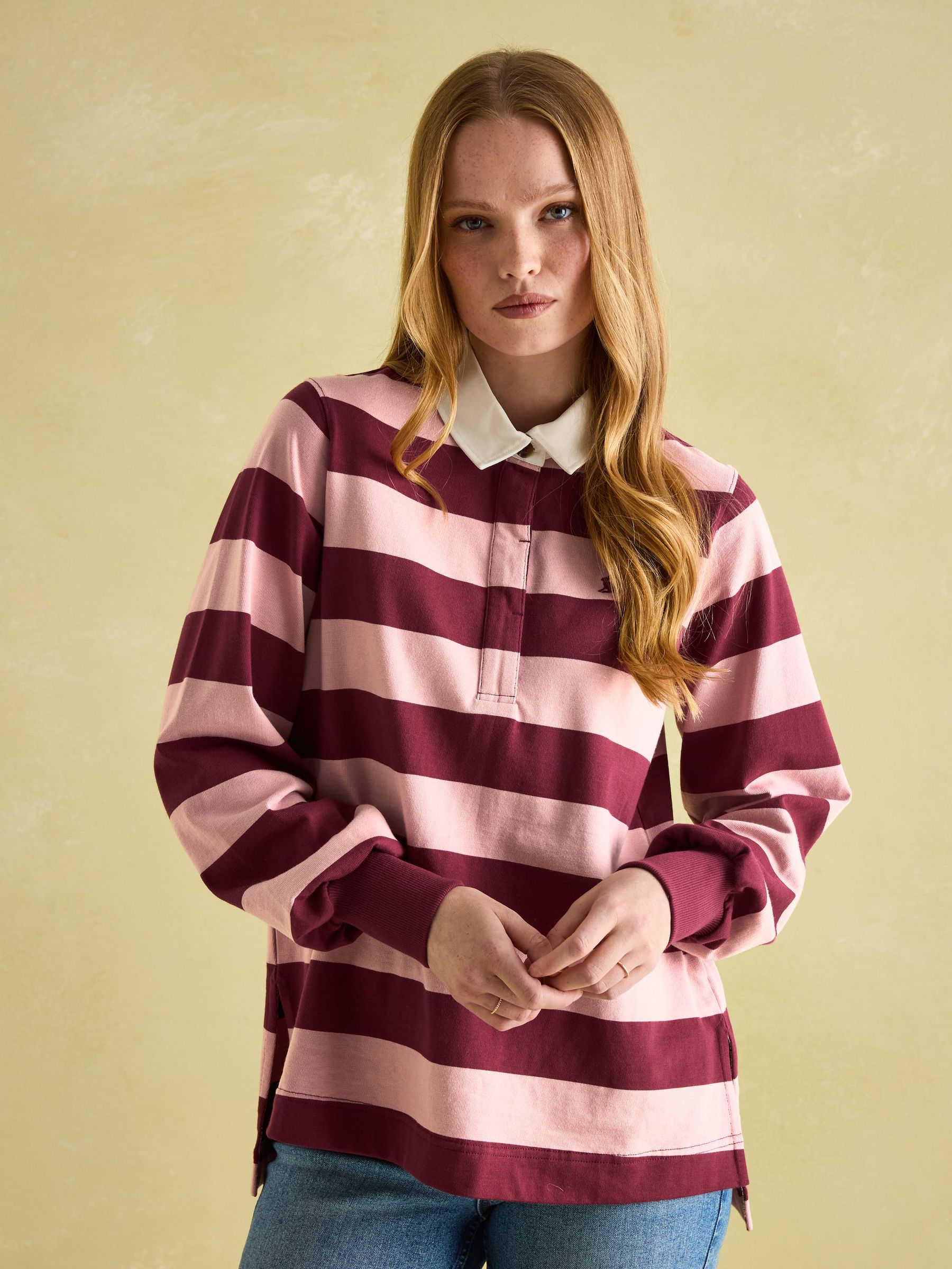 Sammie Pink & Red Striped Heavyweight Cotton Rugby Shirt (Q94514) | £35