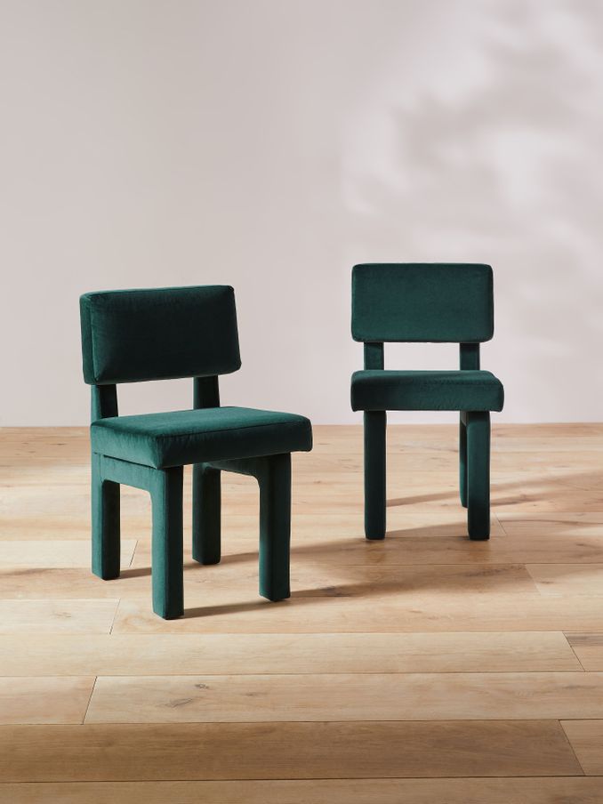 Set of 2 Savea Dining Chairs in Dark Green (Q94548) | £190