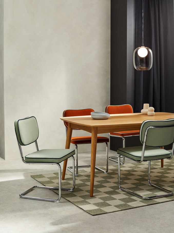 Set of 2 Parker Dining Chairs in Dark Blue Velvet with Cinnamon Piping in Jade Green with Dark Green Piping (Q94557) | £449