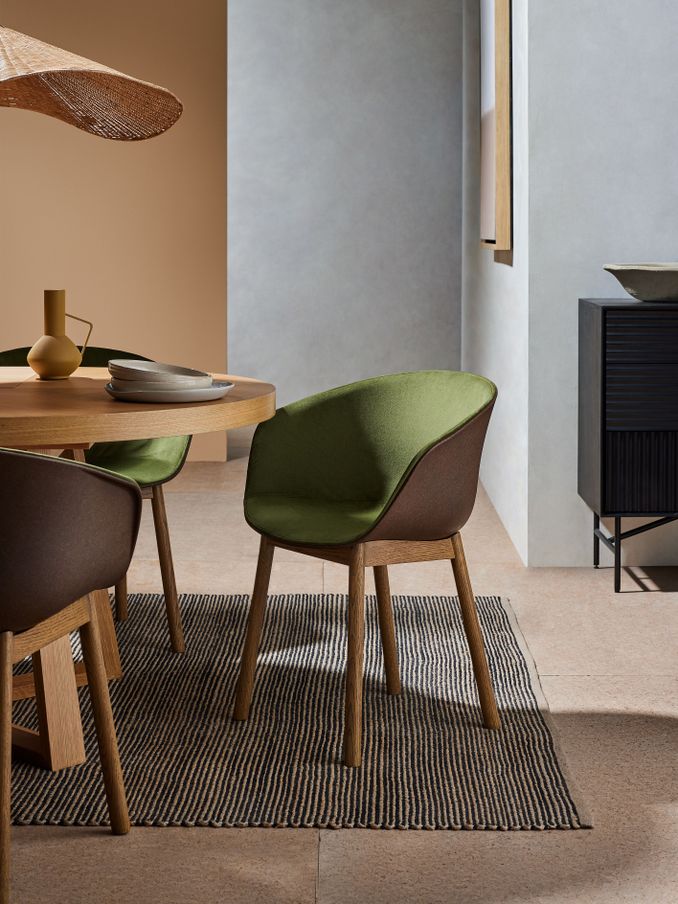 Helle Dining Chair in Brown and Green Velvet (Q94558) | £229