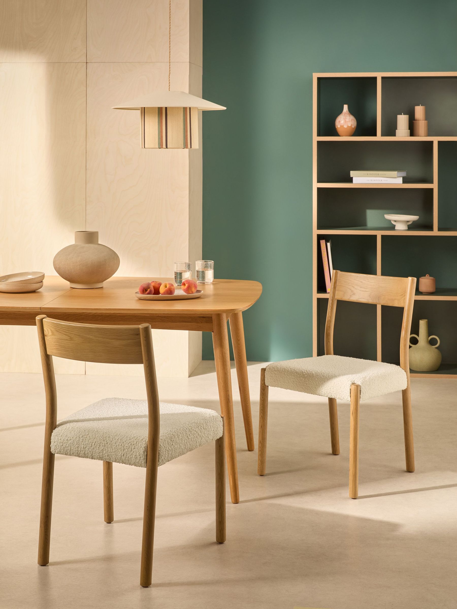 Set of 2 Rhye Dining Chair in Natural and Off White Boucle (Q94574) | £399