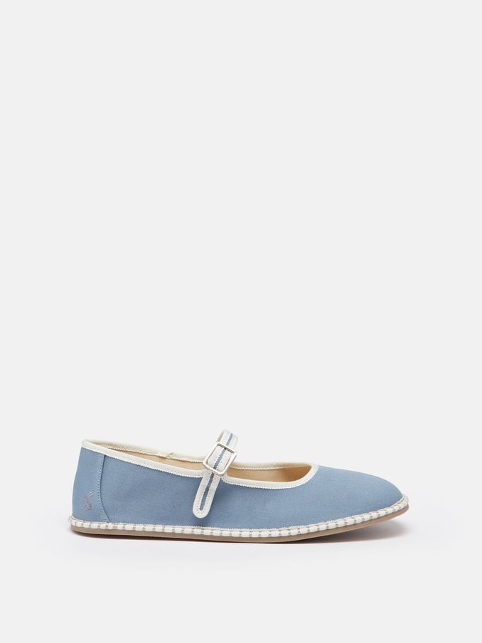 Maddison Light Blue Canvas Mary Jane Shoes (Q94664) | £23