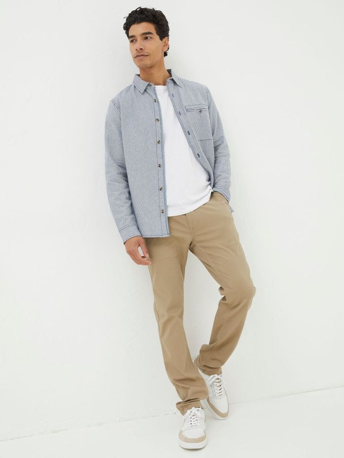Blue Long Sleeve Nacton Stripe Shirt (Q97504) | £30