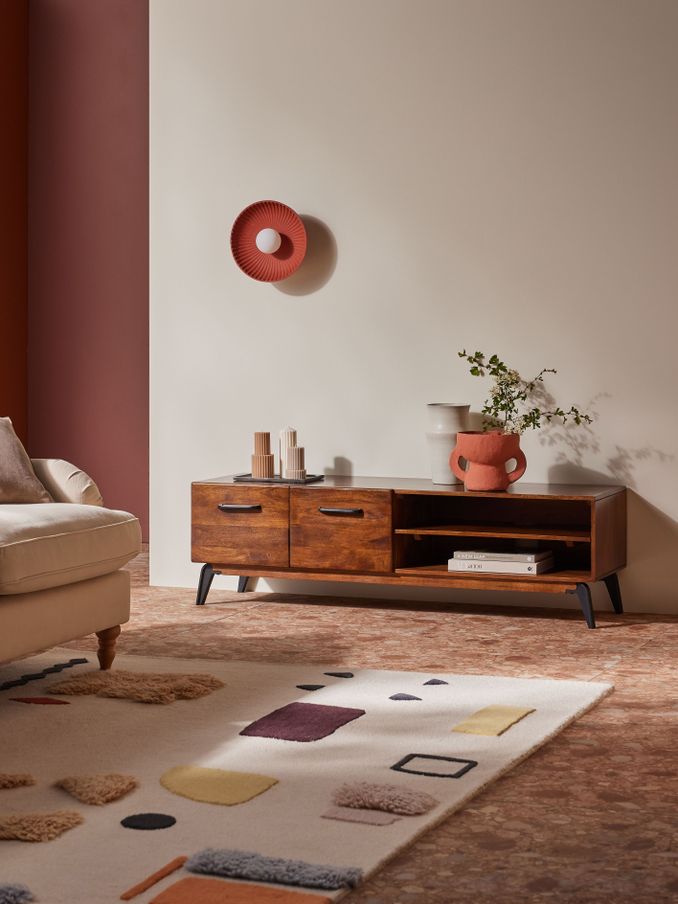Lucien Up to 60 Inch TV Unit in Dark Mango Wood (Q98634) | £599