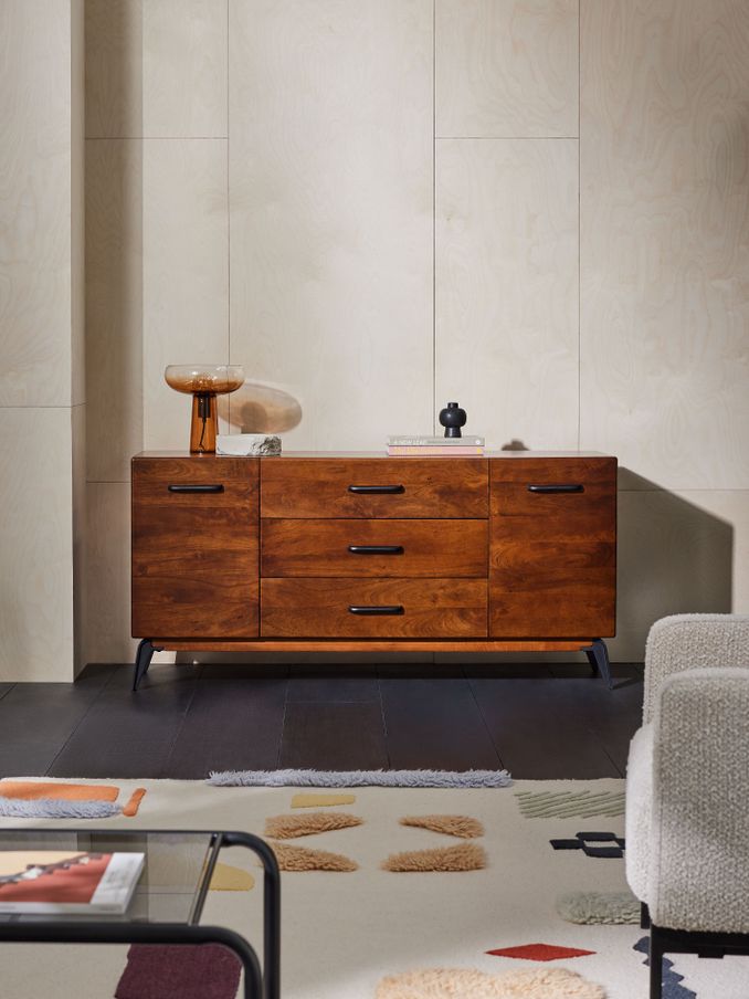 Lucien Large Sideboard in Dark Mango Wood (Q98638) | £1,099