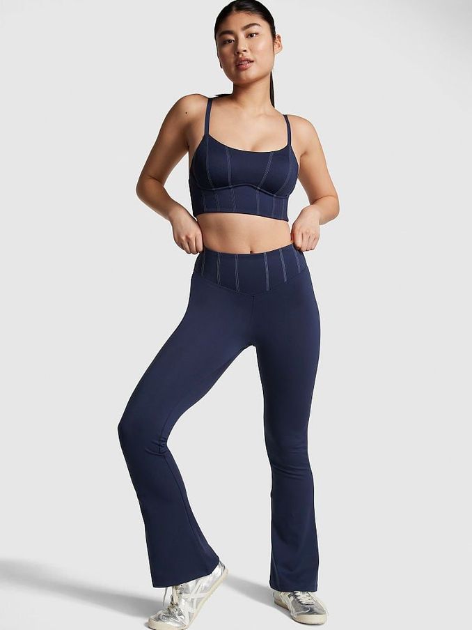 Midnight Navy Blue Ultimate Sport Corset Flare Legging (Q99601) | £22