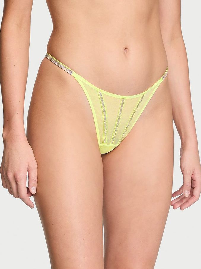 Citron Glow Yellow Sheer Shine Thong Knickers (Q99681) | £10