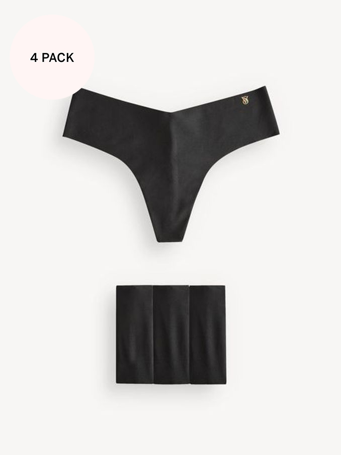Black Thong 4 Pack Knickers (Q99707) | £20