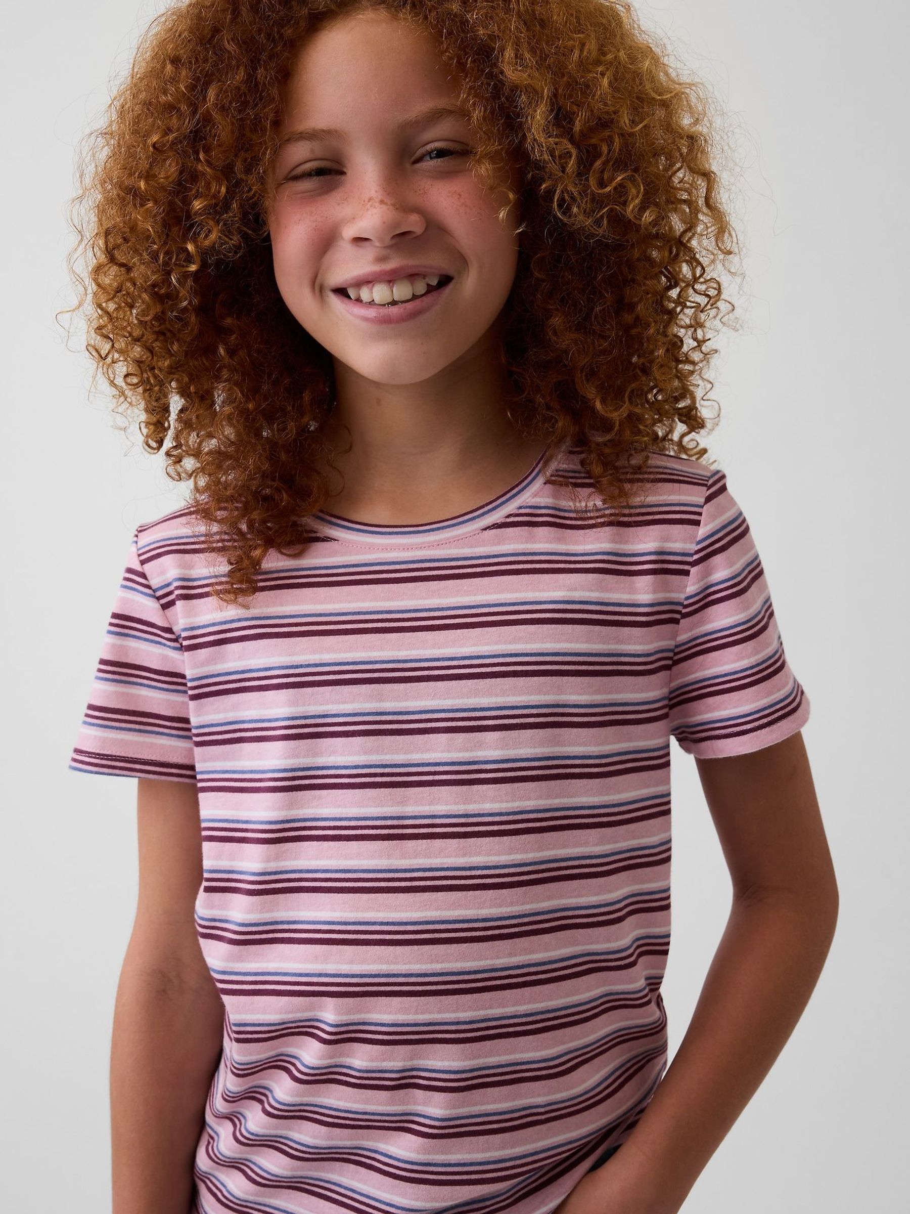 Pink/Burgundy Stripe - Vinstagesoft Short Sleeve T-shirt