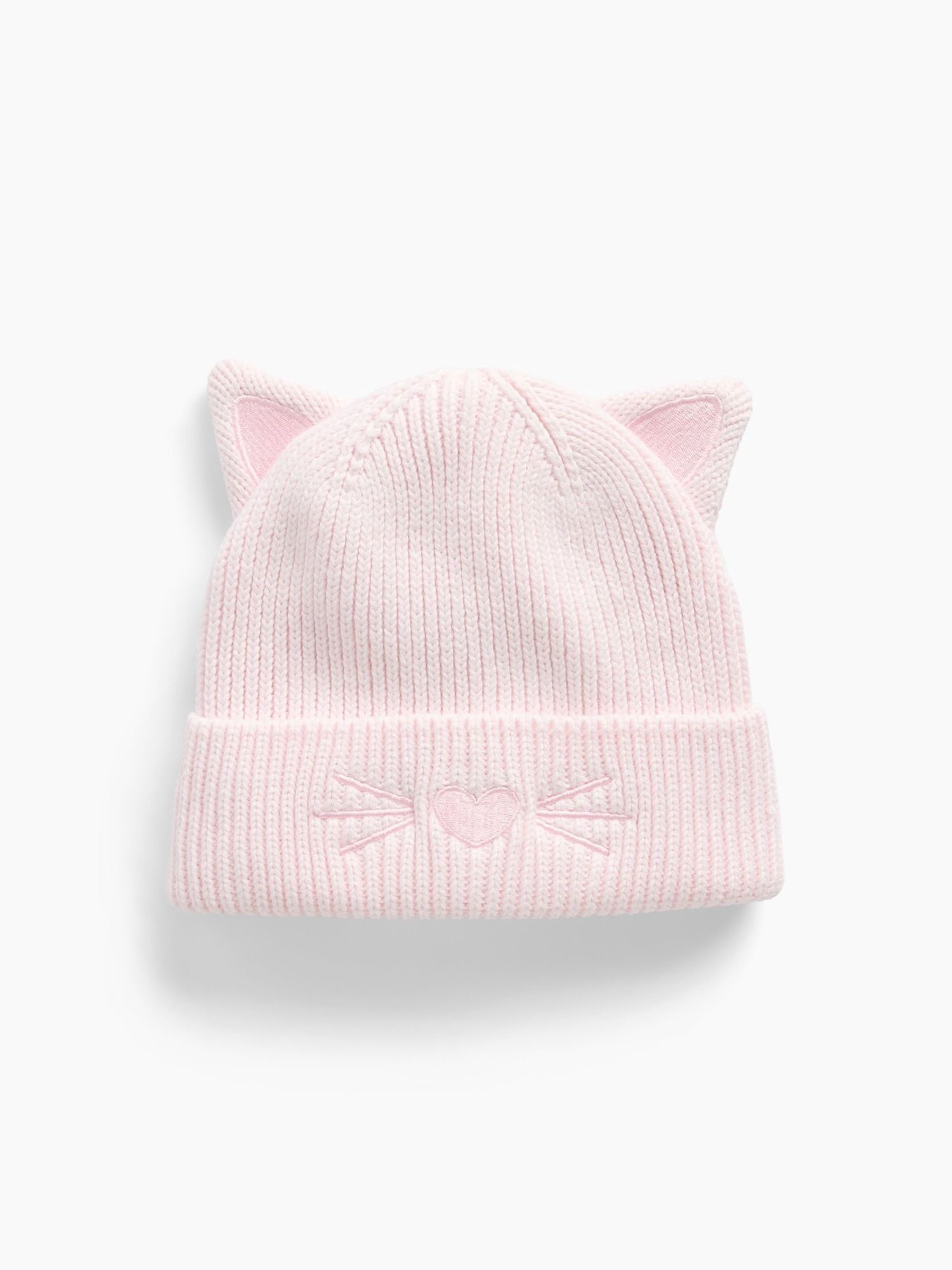 Pink - Ribbed Cat Beanie