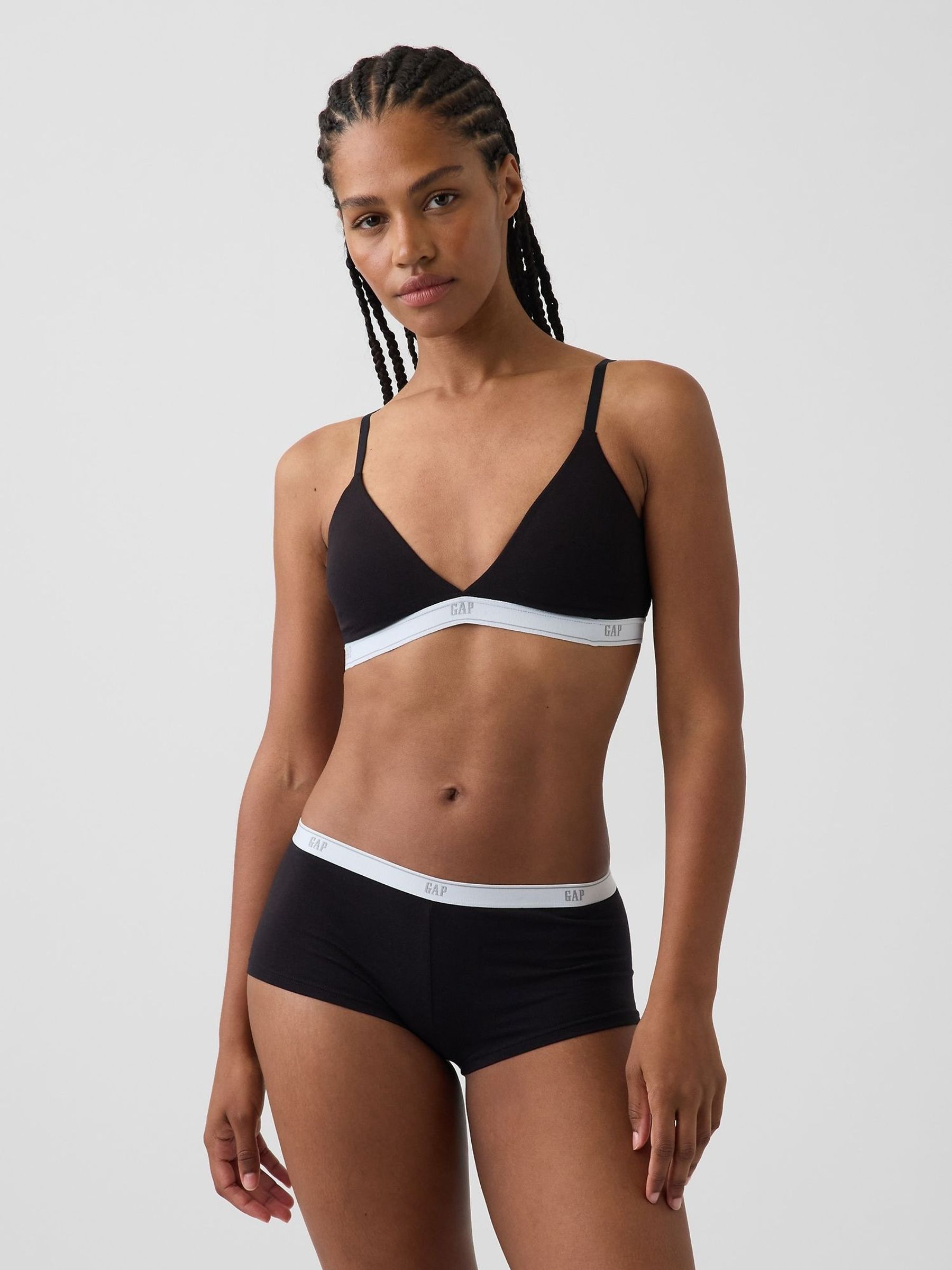 Black - Softest Stretch Cotton Logo Triangle Bra