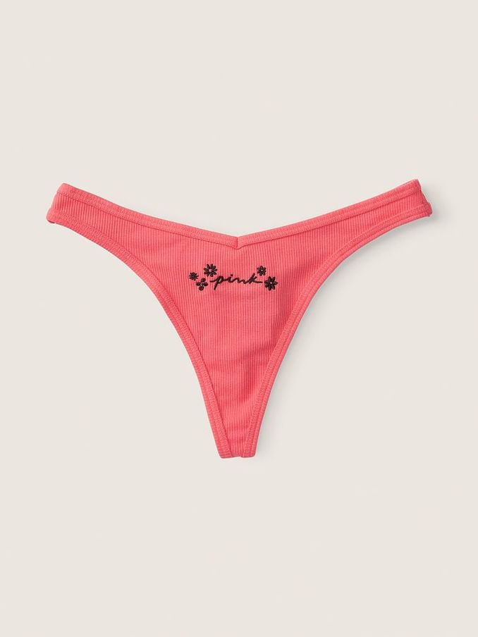 Sun Kiss Pink Cotton Thong Knicker (R49299) | £4