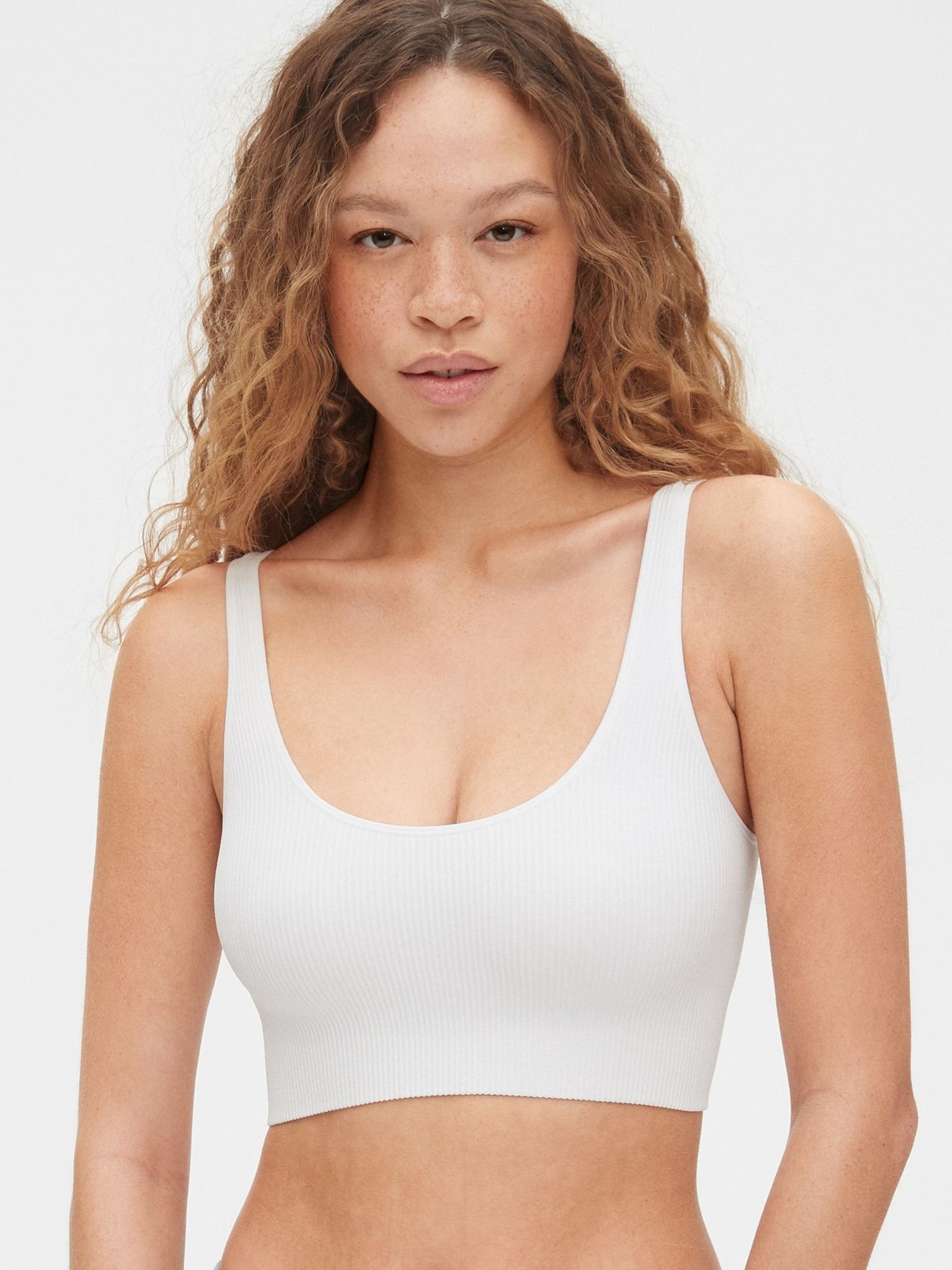 White Seamless Ribbed Bralette (R57078) | £20