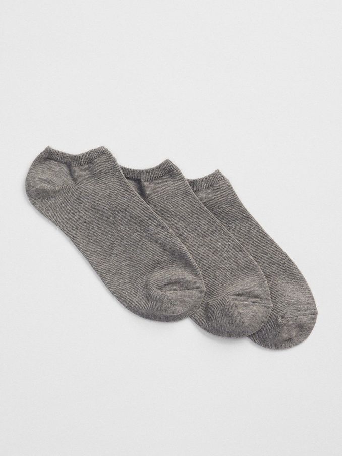 Grey Adults 3 Pack Basic Trainer Socks (R57109) | £7