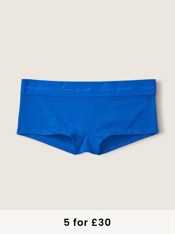 Blue Cotton Logo Short Knickers (R65599) | £4