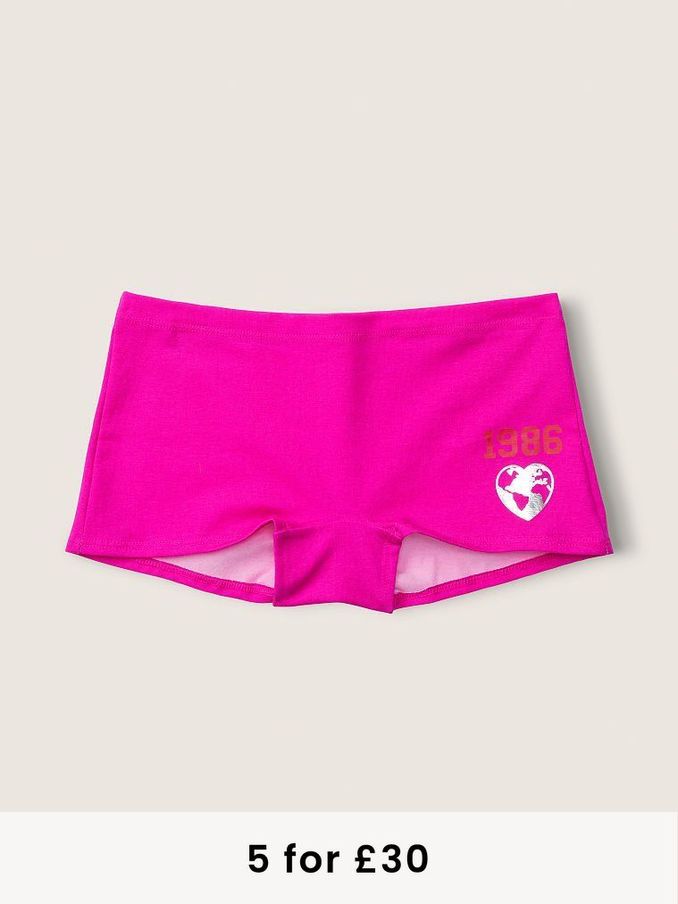Laser Pink Cotton Short Knicker (R71978) | £3
