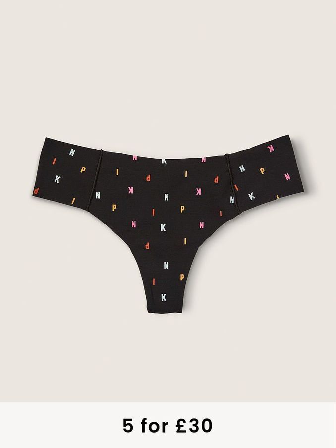 Pure Black Mini Logo No Show Thong (R72732) | £4