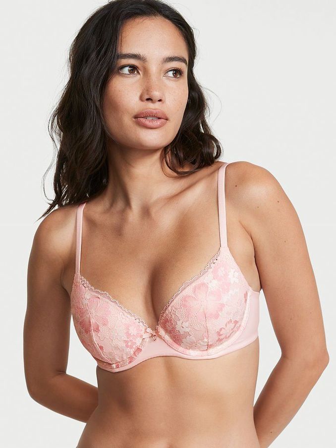 Purest Pink LightlyLined Smooth  Lace Demi Bra (R73564) | £19
