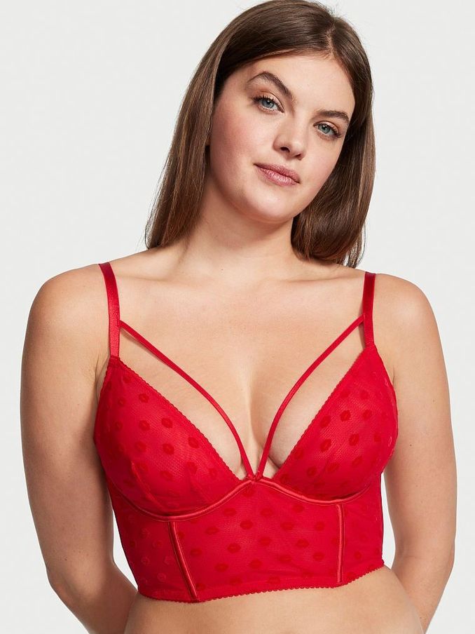 Lipstick Red Strappy Quarter Cup Corset Bra Top (R74712) | £29