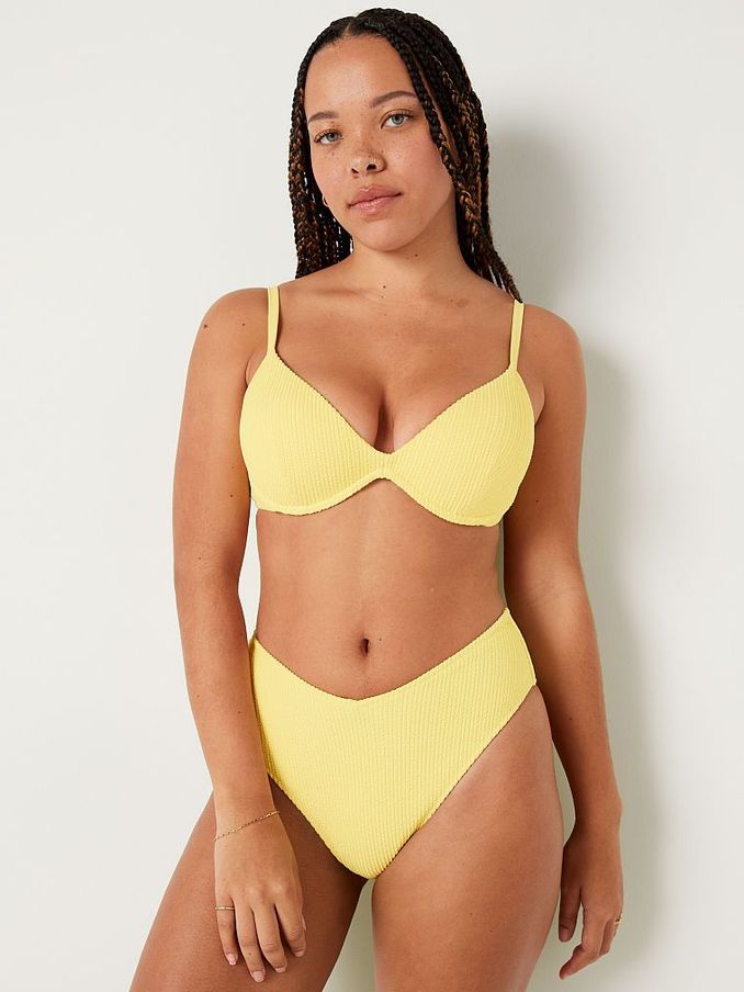 Yellow Tulip High Waisted Crinkle Bikini Bottom (R74867) | £20