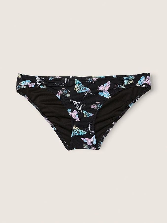 Dark Charcoal Grey Butterfly Ruched Front Bikini Bottoms (R74951) | £4