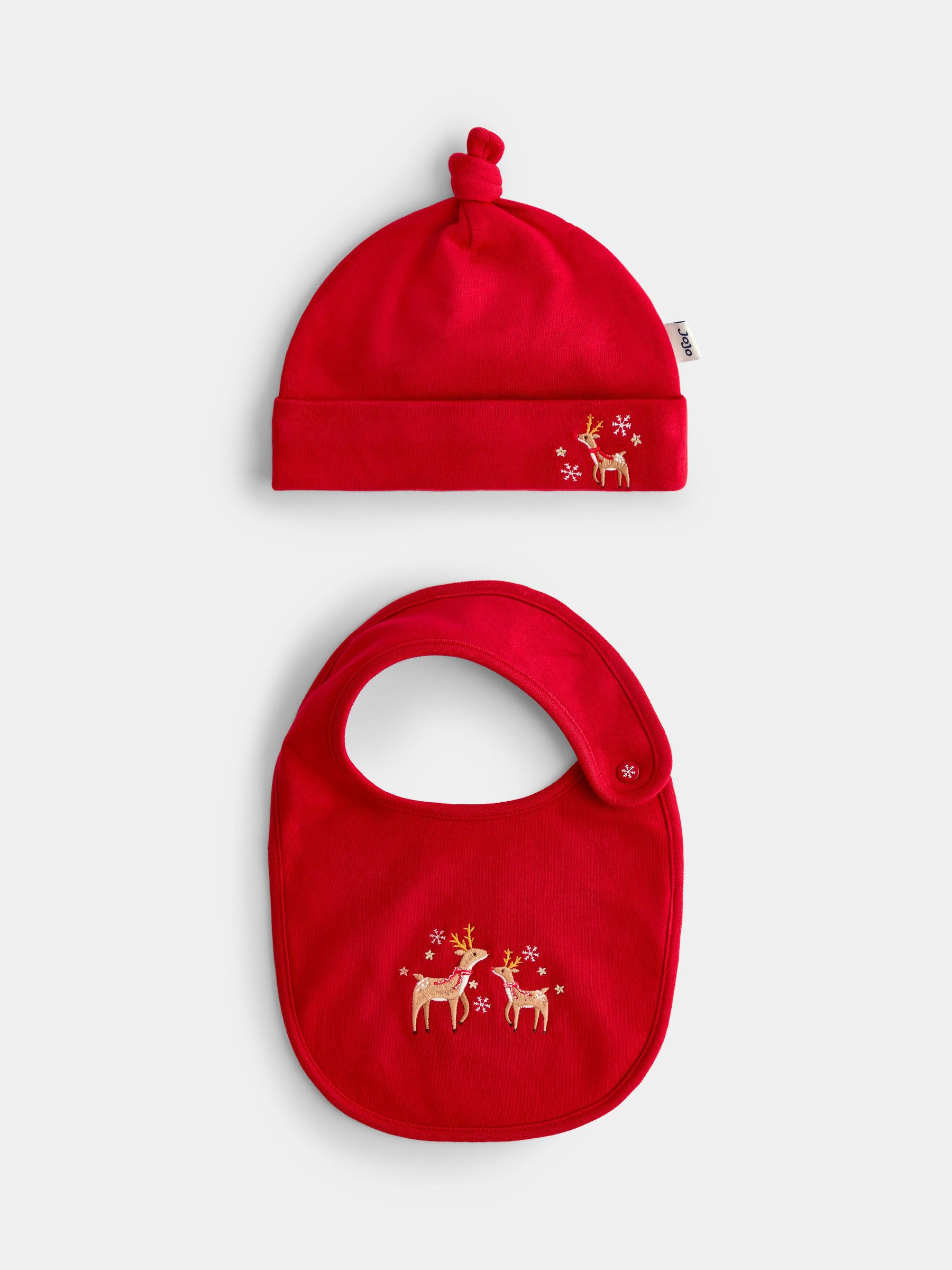 Red Reindeer - 2-pack Hat & Bib Set