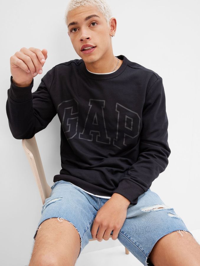 Black Logo Crew Neck Sweatshirt (R77093) | £20 - £25