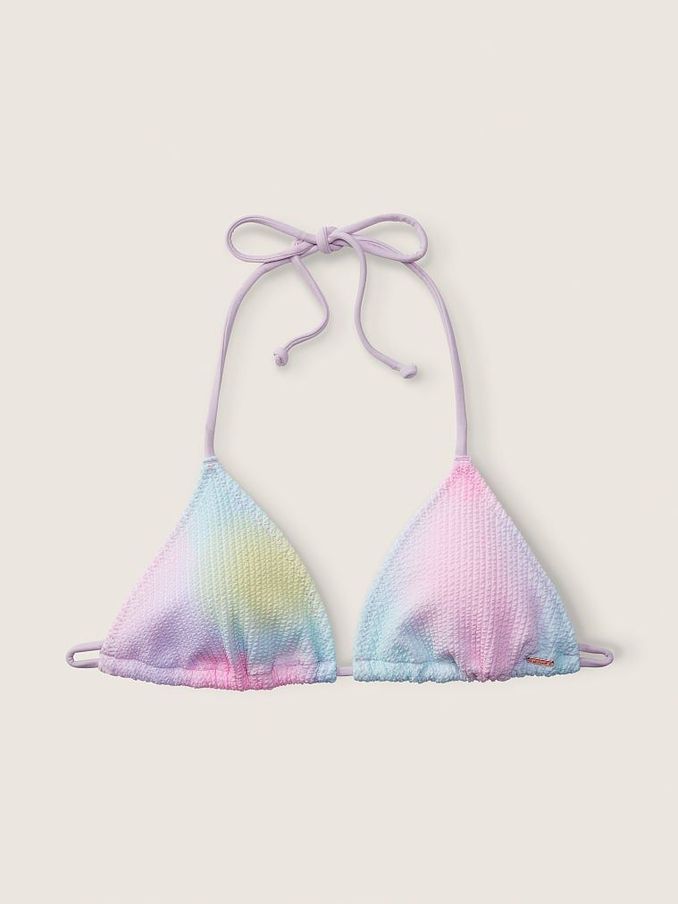 Sky Blur Blue Triangle Crinkle Bikini Top (R80653) | £20
