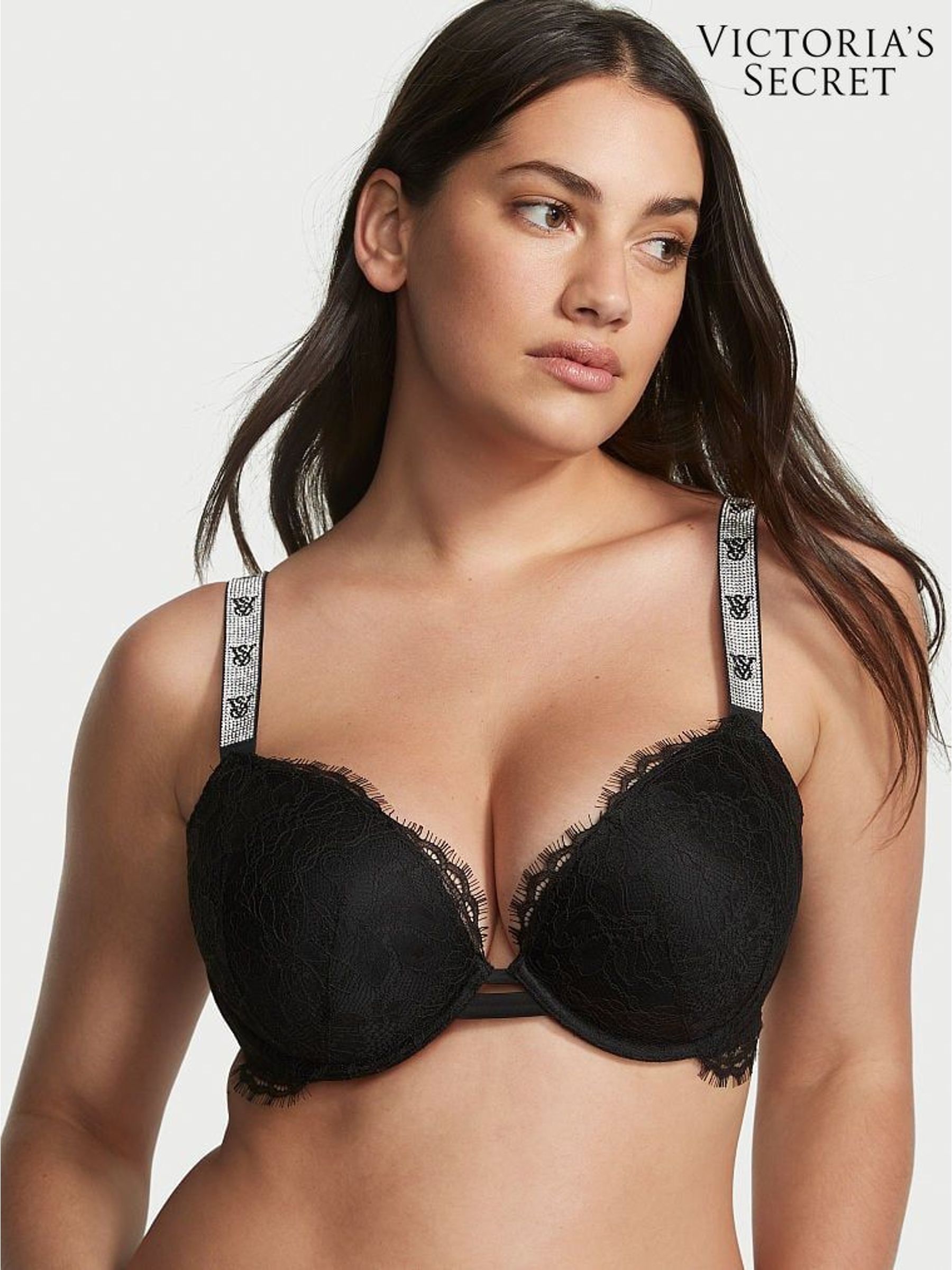 Black Monogram Push Up Shine Strap Bra (R83669) | £59