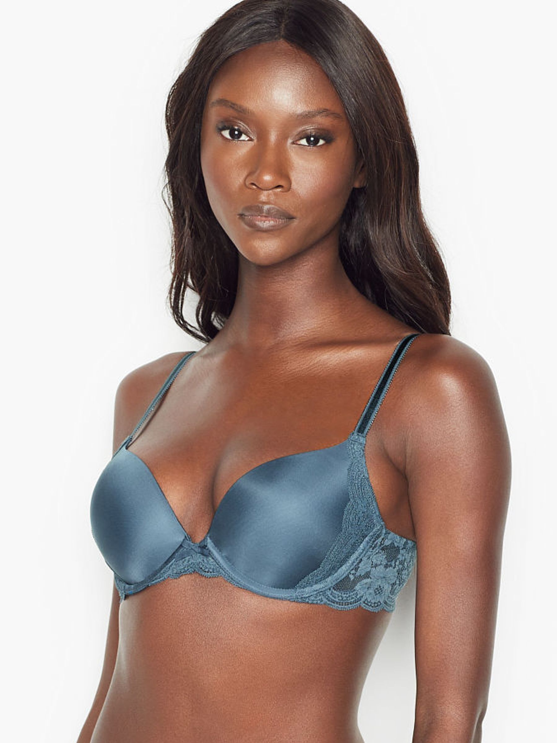 Storm Blue Lace Push Up Bra (R83864) | £25