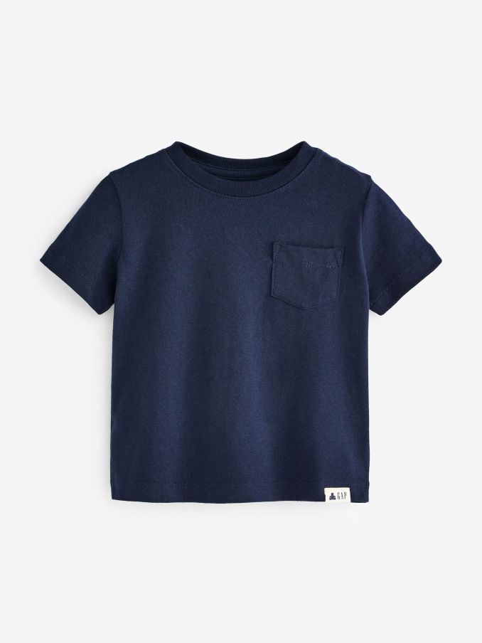 Blue Short Sleeve Crew Neck Pocket T-Shirt (12mths-5yrs) (R84042) | £10