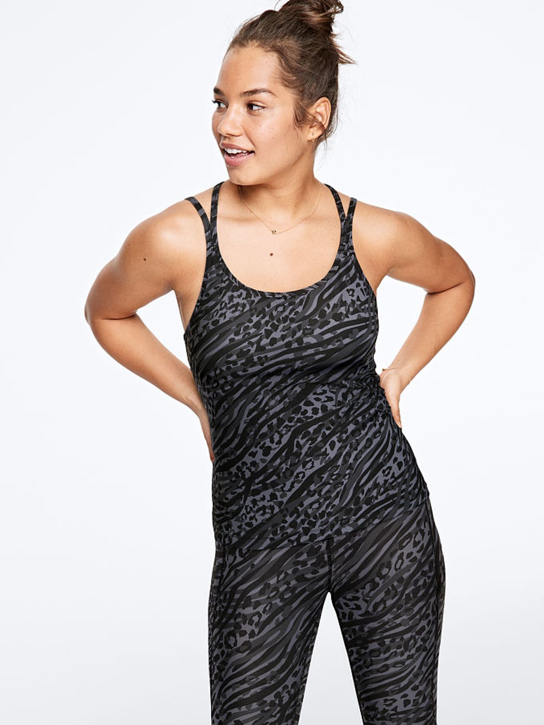 Stormy Grey Leopard Zebra Buttery Soft Brami (R88609) | £10