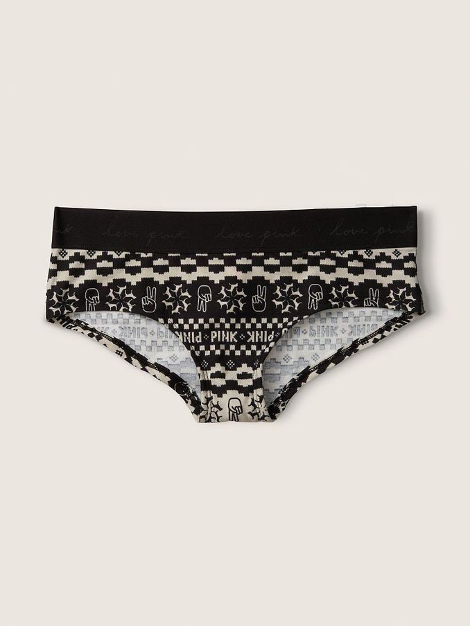 Black Print Cotton Logo Hipster Knicker (R92569) | £3