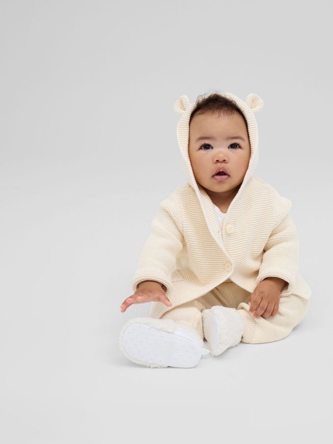 Beige Cotton Knitted Hooded Cardigan (Newborn-24mths) (R92899) | £20