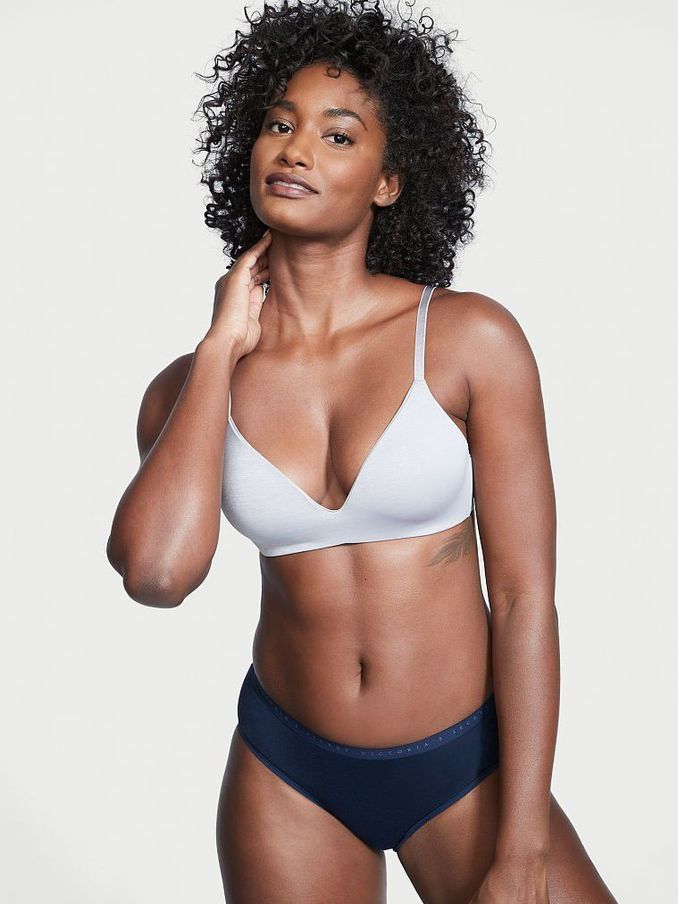 Noir Navy Blue Stretch Cotton Hipster Knickers (R92978) | £3