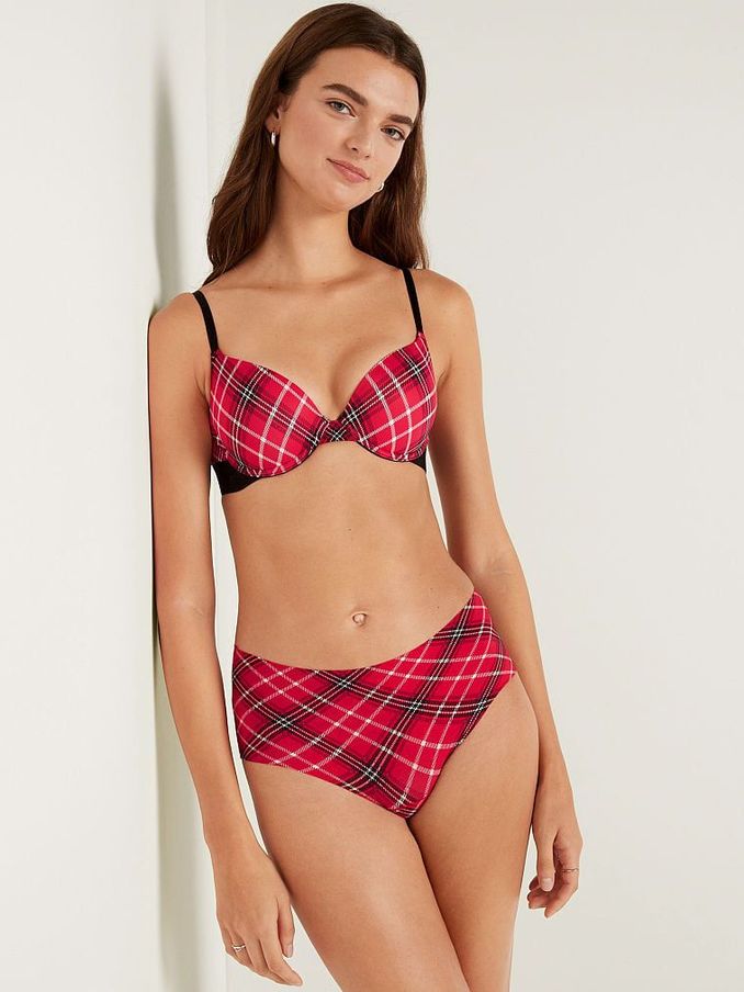 Red Pepper Plaid Smooth Push Up T-Shirt Bra (RE6189) | £10