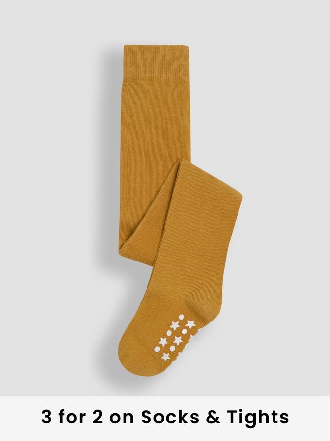 Mustard Yellow Cotton Rich Plain Tights (T11189) | £9.50