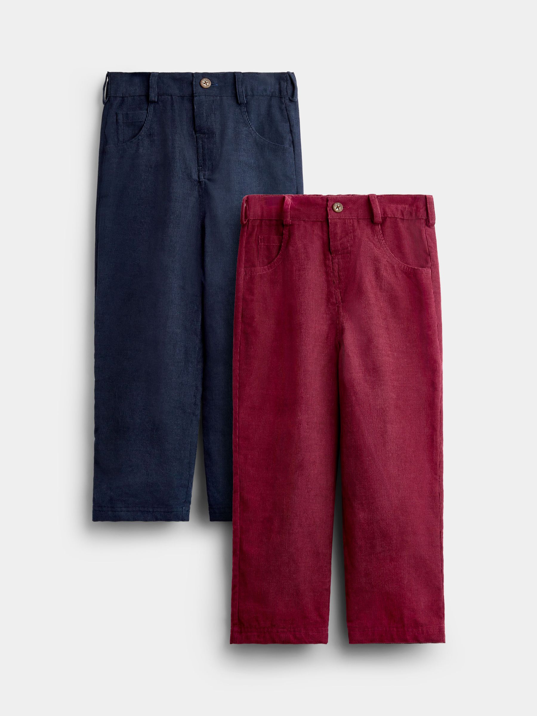 Burgundy Red & Navy Blue - 2-pack Cord Trousers