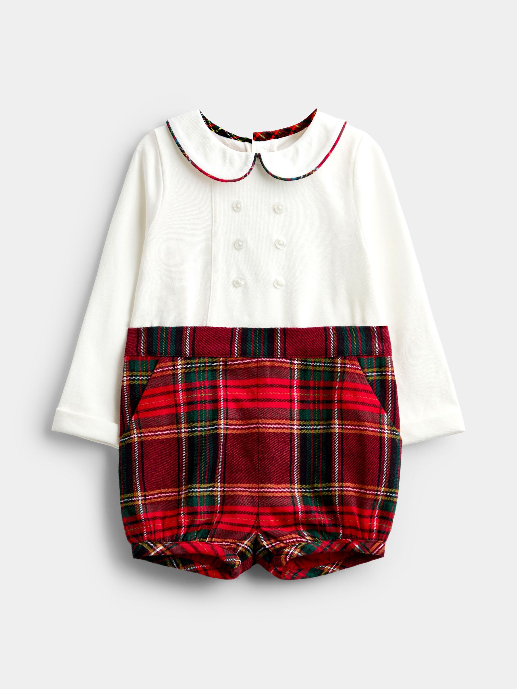 Dark Red Tartan - 2-piece Classic Body & Tartan Short Set
