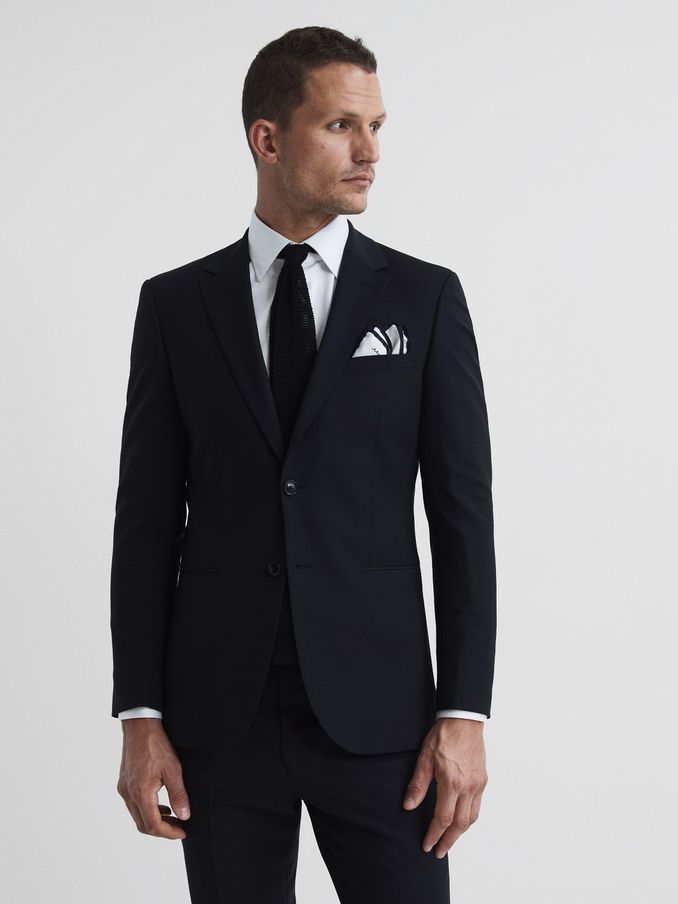 Modern Fit Travel Blazer in Black (T49651) | £98