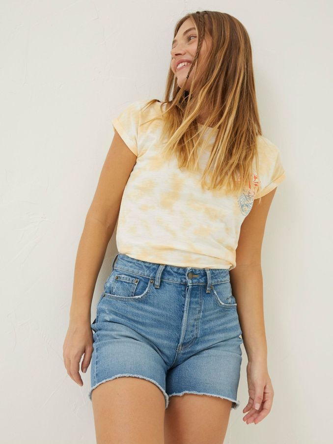 Blue Courtney Cut Off Denim Shorts (T49682) | £25