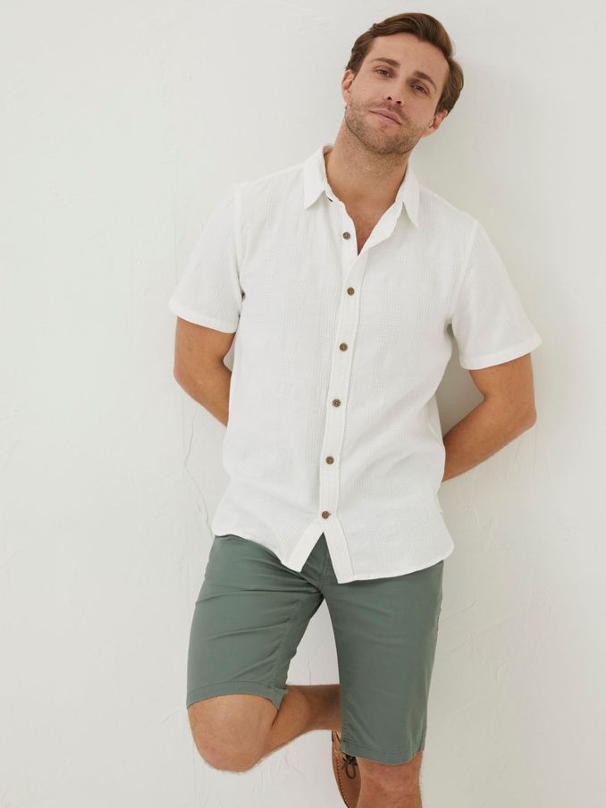 White Dimson Textured Shirt (T54631) | £28