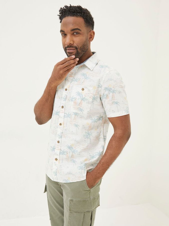 White Surf Print Shirt (T54721) | £28