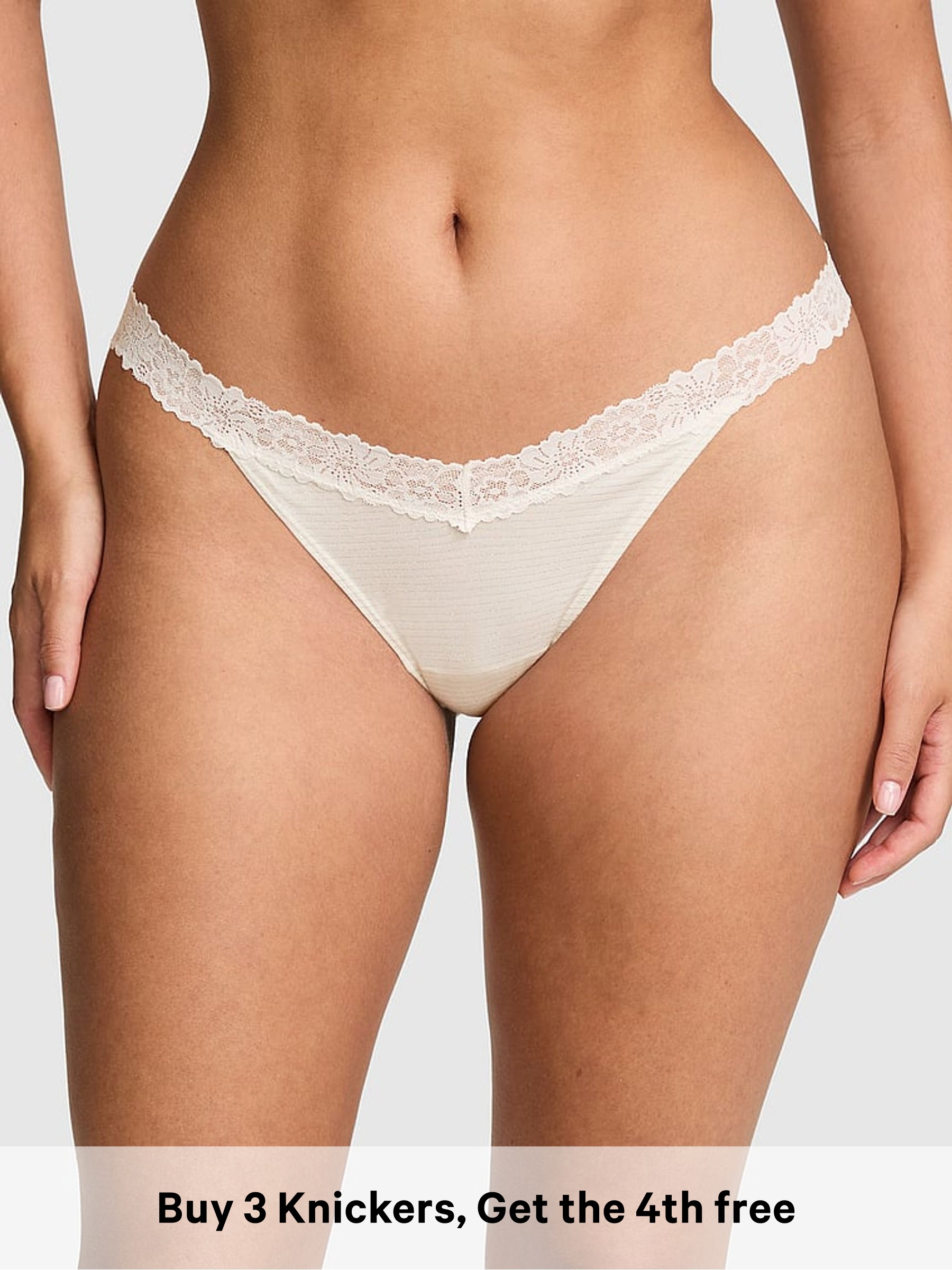 Cosy White Shine - Boyshort Cotton Heather Lace Trim Knickers