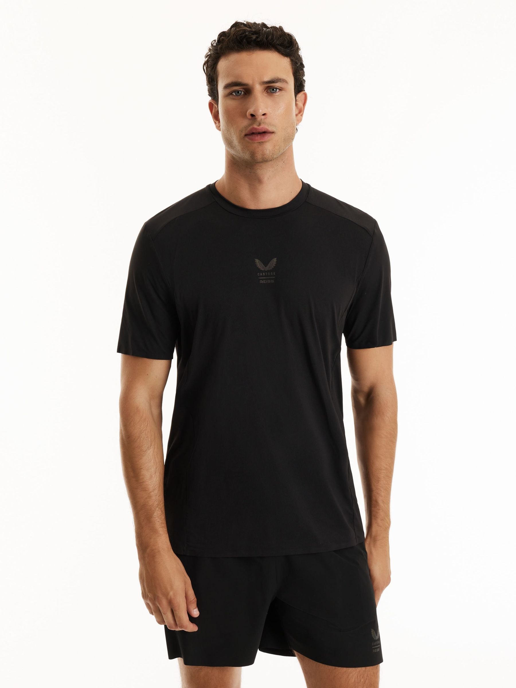 Black - Regular Reiss | Castore Performance Modern-fit T-shirt