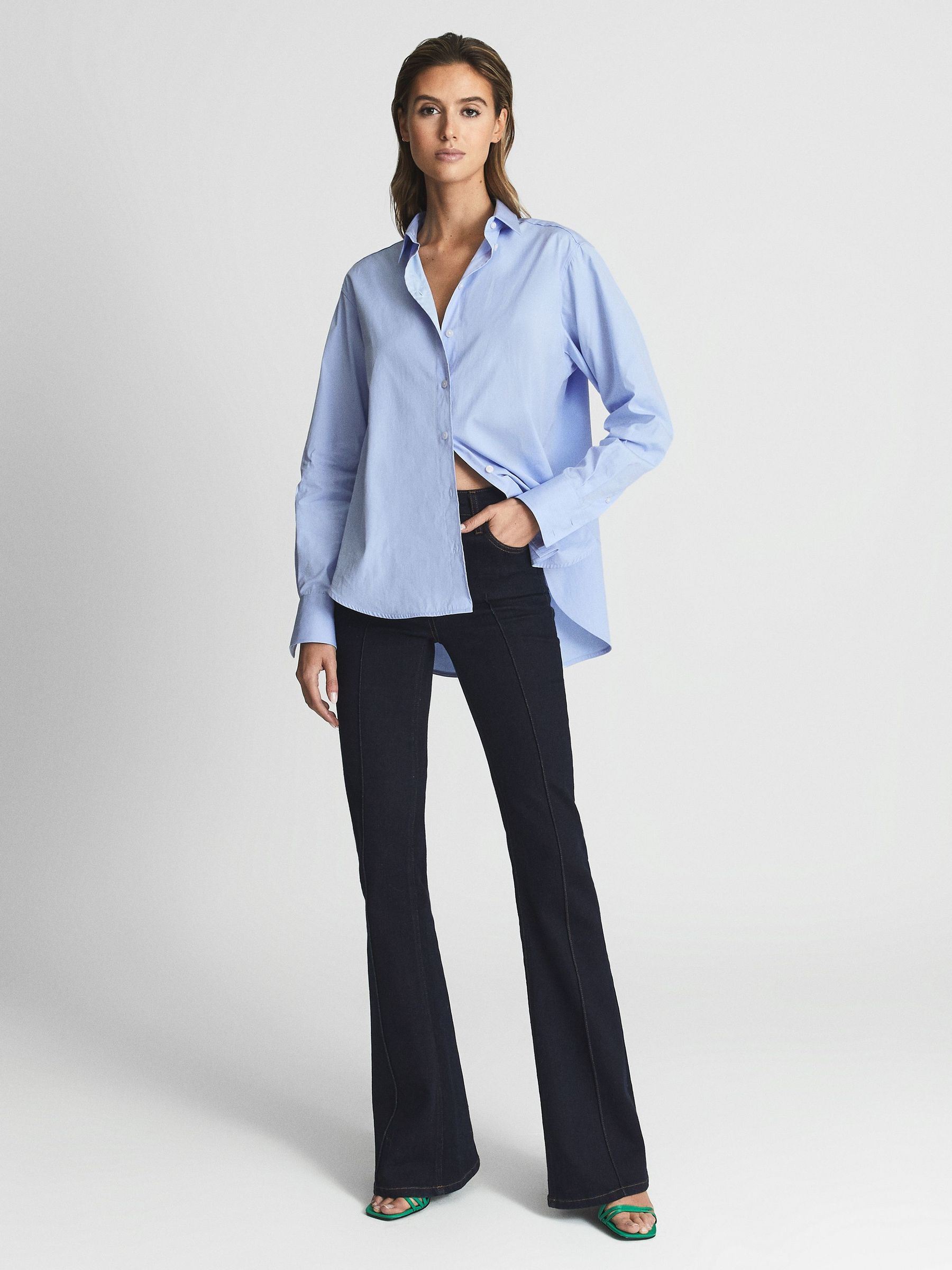 Cotton Poplin Shirt in Blue (T74441) | £38
